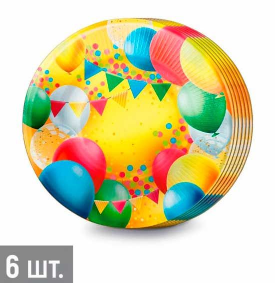 Тарелка бумажная Воздушные шары ( 6шт), 18см