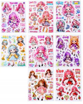 Наклейки КУКЛЫ 18х22см 9 диз.