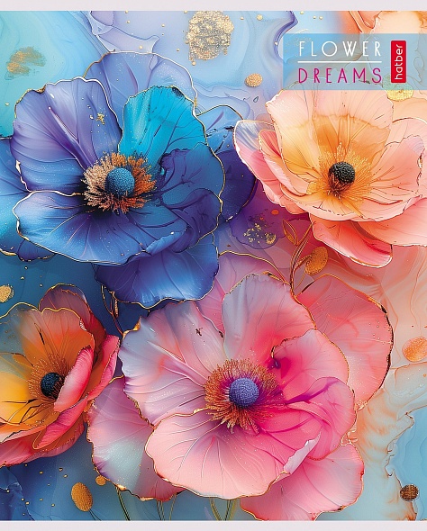 Тетрадь 80л. клетка  Hatber Цветочные сны