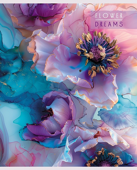 Тетрадь 80л. клетка  Hatber Цветочные сны