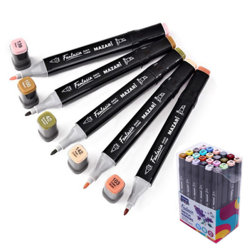 Набор маркеров для скетчинга 2-сторонние 24 цв. Mazari Fantasia