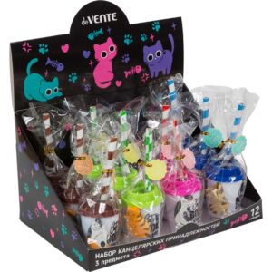 Набор канцелярских принадлежностей deVENTE Funny Cat 3предм. (карандаш, ластик. точилка)