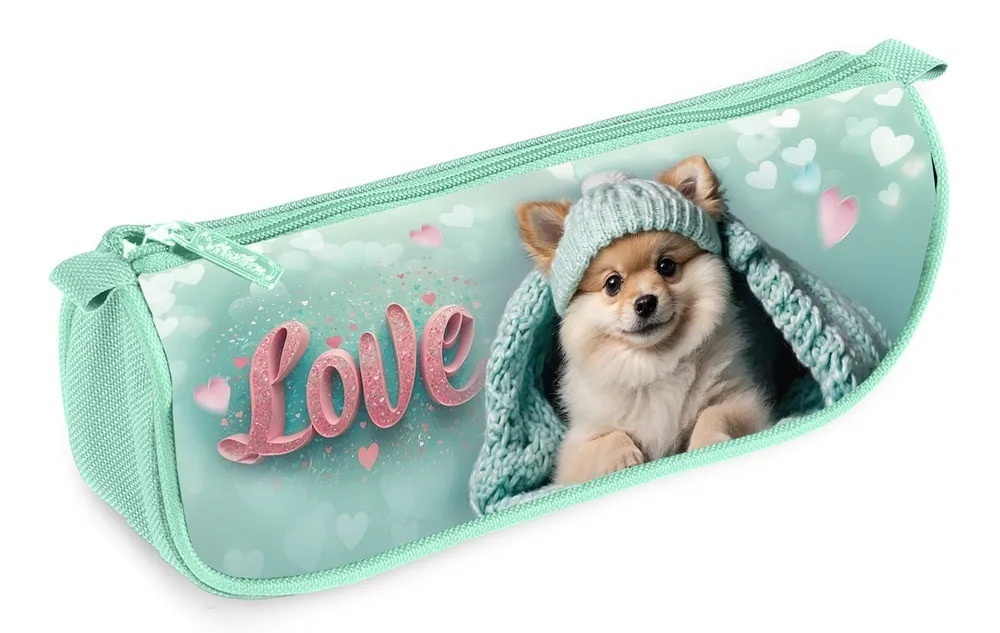 Пенал мягкий на молнии Hatber 200х95х50мм Пушистое счастье