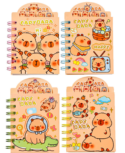 Блокнот 80л. КАПИБАРА 8,7х14,5см гребень