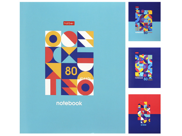 Тетрадь 80л. клетка  Hatber Графические узоры