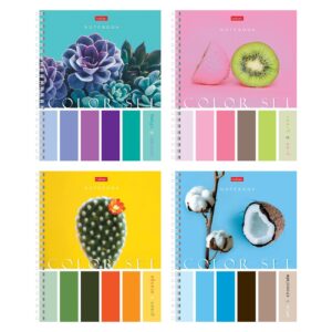 Тетрадь 80л. клетка  Hatber Color Set, на гребне