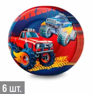 Тарелка бумажная Большие гонки ( 6шт), 18см