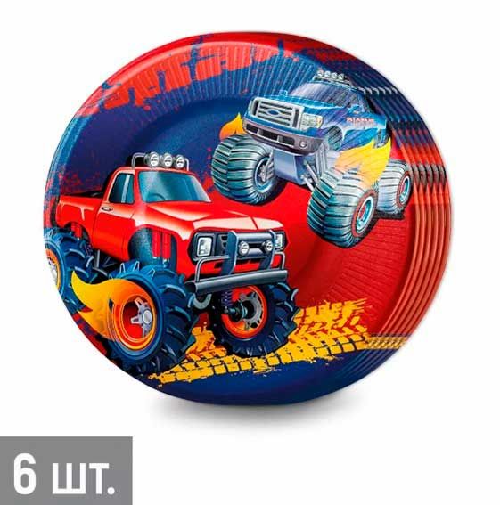 Тарелка бумажная Большие гонки ( 6шт), 18см