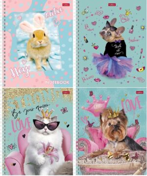 Тетрадь 48 л. клетка Hatber Стильные крошки, на гребне