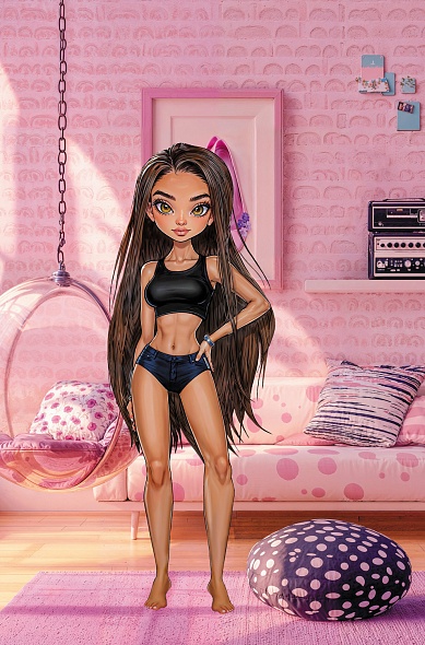 Наклейки А5 155х235мм Hatber Кукла Модница (н-р 2л.)