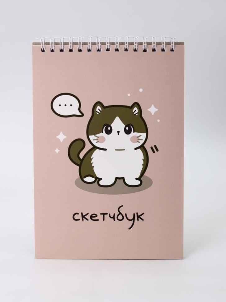 Скетчбук А5  40л Аниме Cute cat 100г/м  на гребене