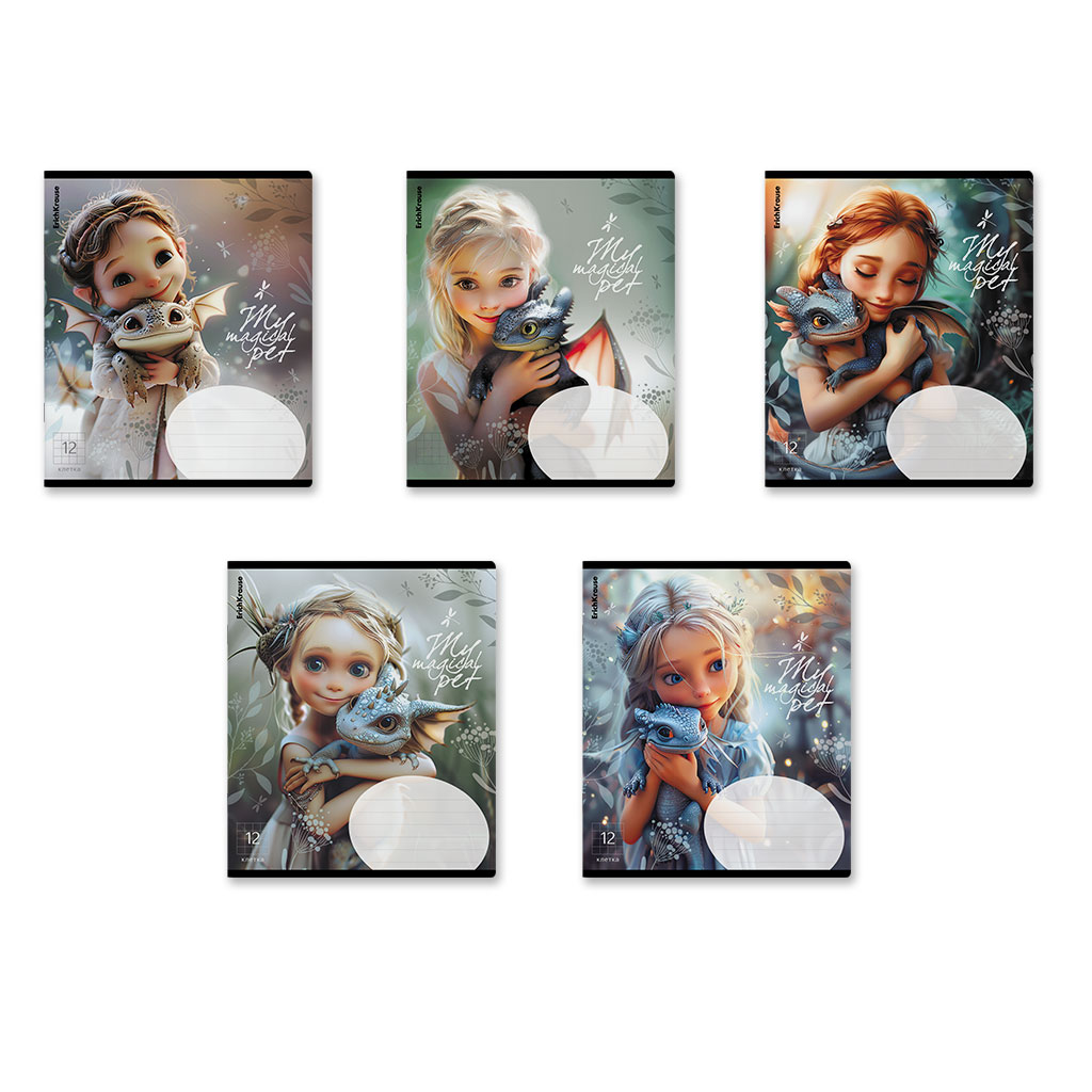 Тетрадь 12 л.клетка Erich Krause Magic Pet