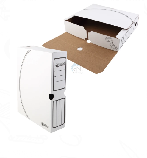 Короб архивный 75мм гофрокартон белый_