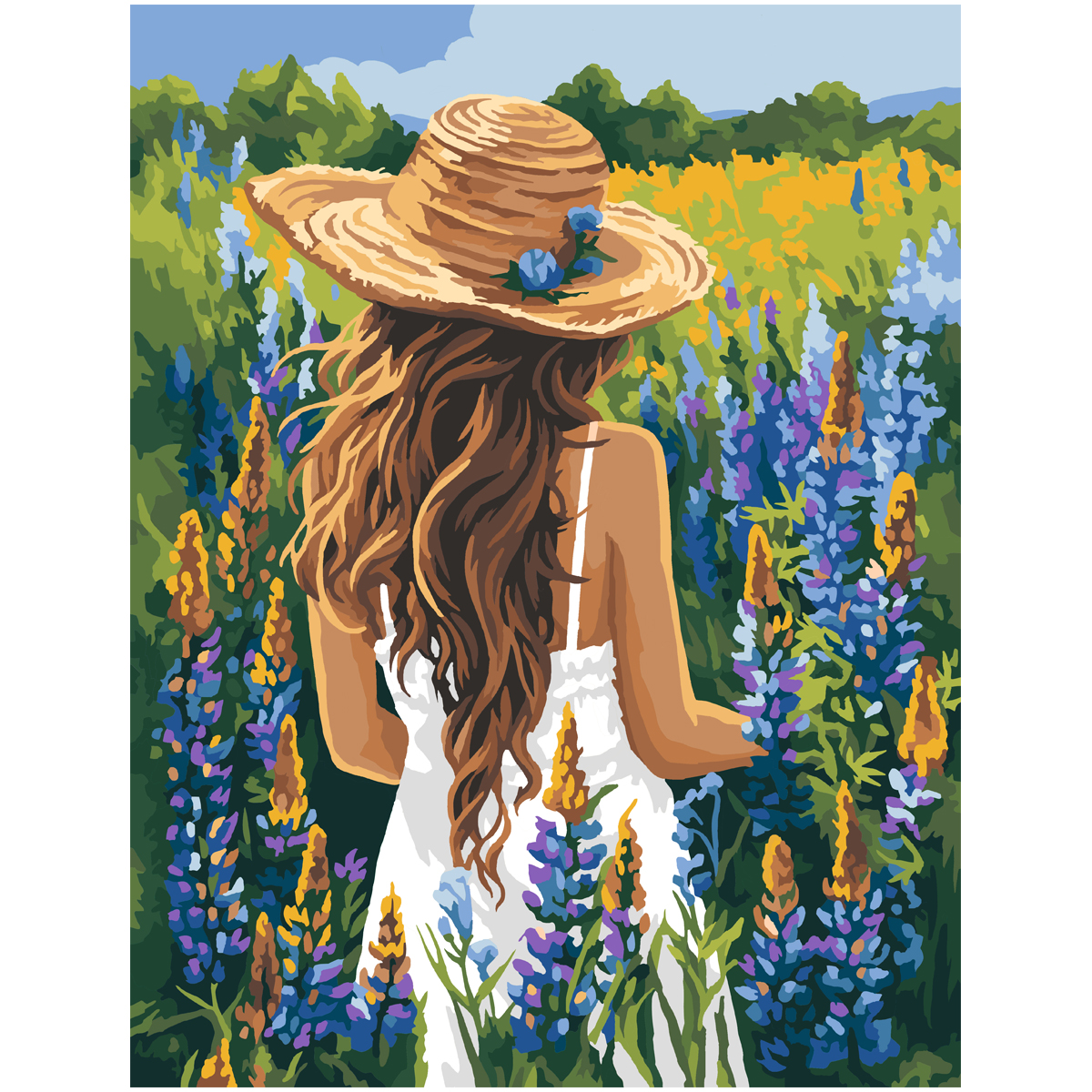 Картина по номерам на холсте ТРИ СОВЫ Люпиновое поле 30х40см