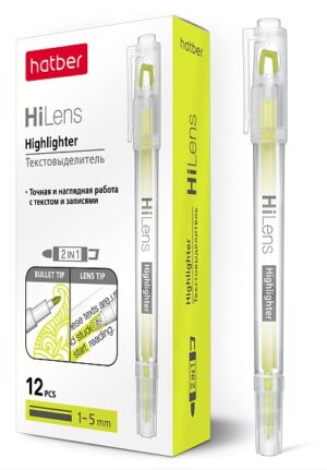 Выделитель текста Hatber Hi-Lens 1/5мм Желтый двухсторонний