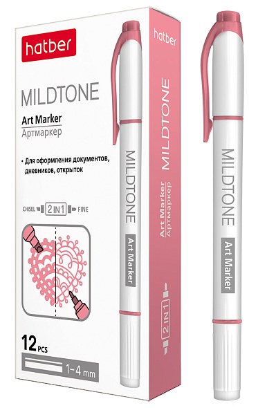 Артмаркер Hatber Mildtone Pastel двухсторонний Розовый