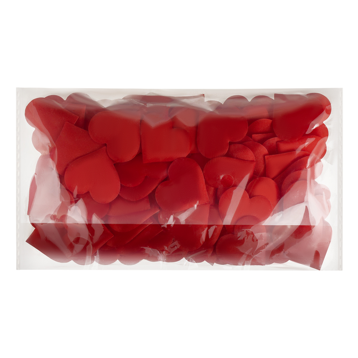 Наполнитель для подарков MESHU Red hearts, 3см 100шт. красный