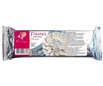 Глина для лепки Луч De Luxe 250г белая