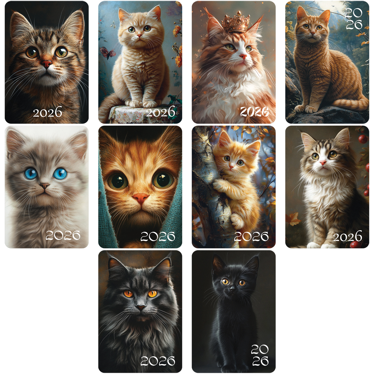 Календарь карманный BG Коты 2026, ассорти