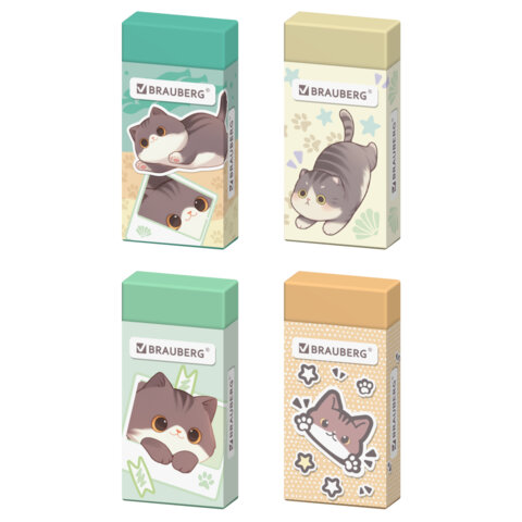 Ластик BRAUBERG Cute cats 50х24х10мм