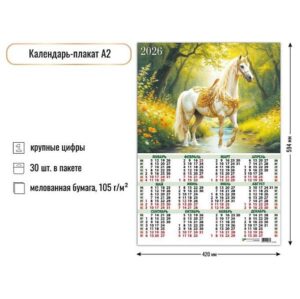 Календарь листовой А2 Квадра 2026г Символ года1