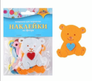 Наклейки из фетра Апплика Мишка