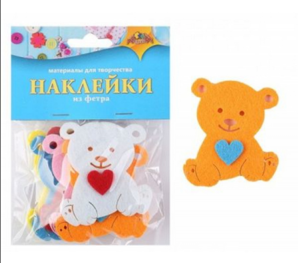 Наклейки из фетра Апплика Мишка