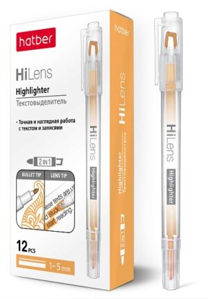 Выделитель текста Hatber Hi-Lens 1/5мм Оранжевый двухсторонний