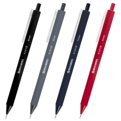 Карандаш механический BRAUBERG VIVID 0,5мм корпус ассорти