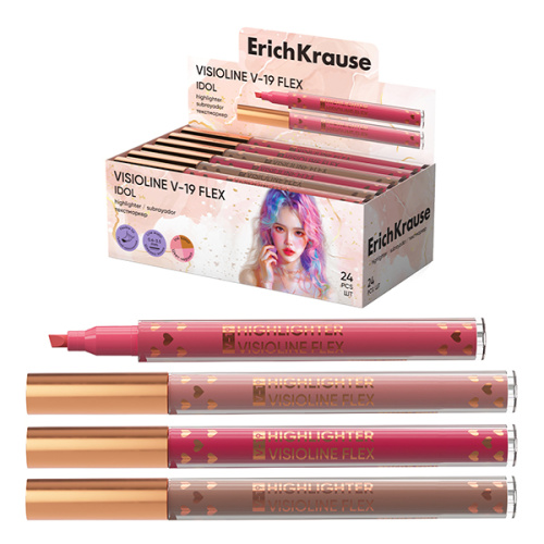 Выделитель текста ErichKrause Visioline V-19 Flex Idol, ассорти