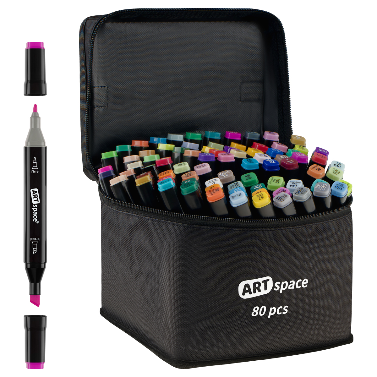 Набор маркеров для скетчинга 2-сторонние 80 цв. ArtSpace