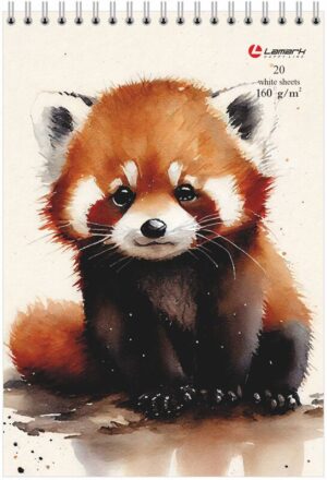 Скетчбук А5  20л  Красная панда, 160г/м, спираль