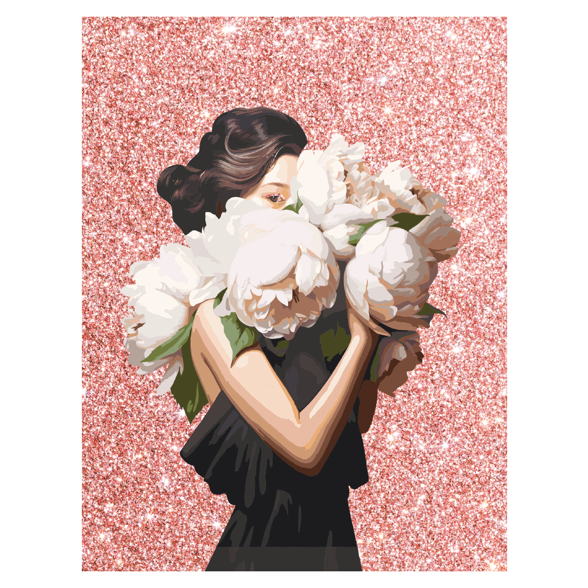 Картина по номерам на холсте с глиттером ТРИ СОВЫ Тайна взгляда 30х40см