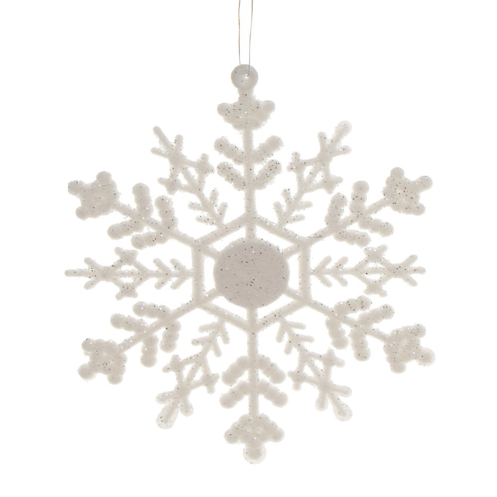 Снежинки 10см, 10шт, белые пластик