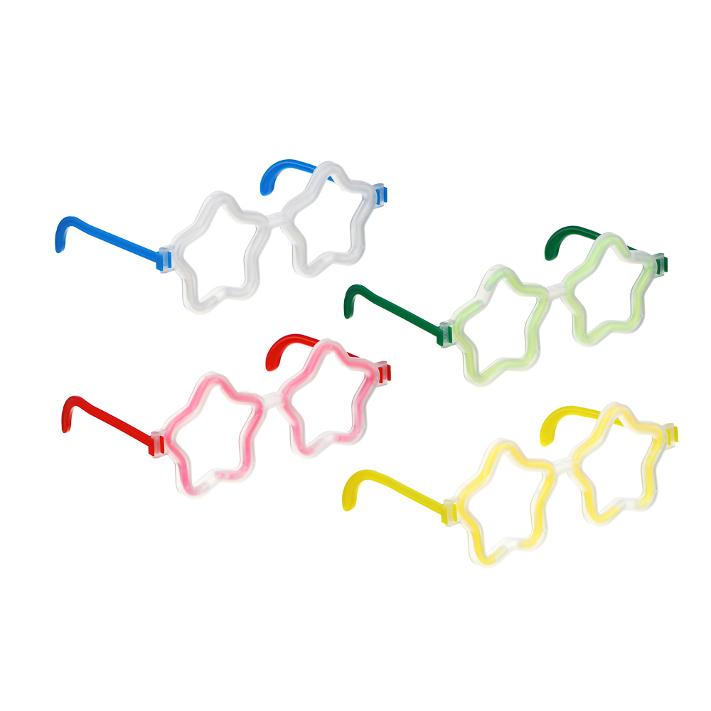 Очки неоновые в виде звездочек 17см