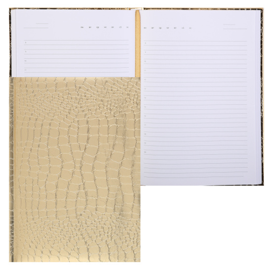 Ежедневник А5, 136л. Attomex Arkona золотистый бумвинил