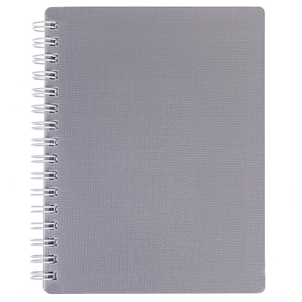 Записная книжка 80л. А6 Hatber CANVAS Серая, клетка, пластик.обл. на гребне