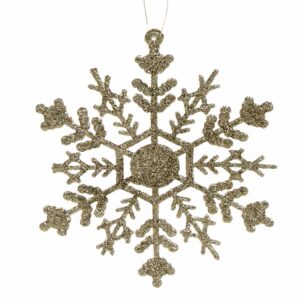 Снежинки 10см, 10шт, золото пластик