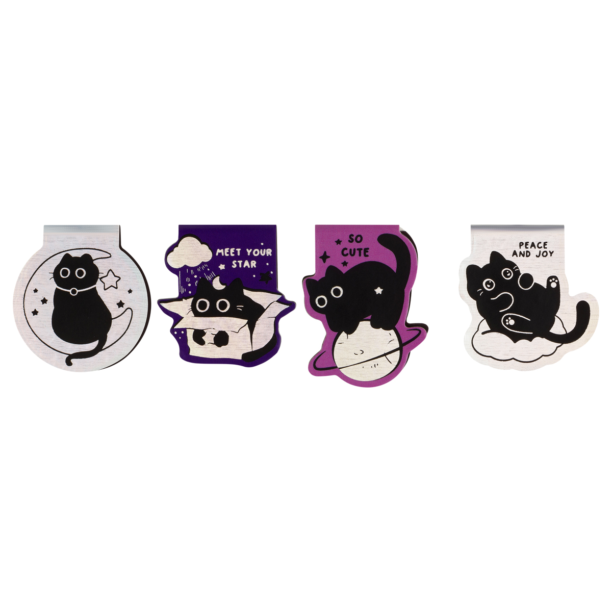 Закладки магнитные (набор 4шт.)  MESHU Meow Space