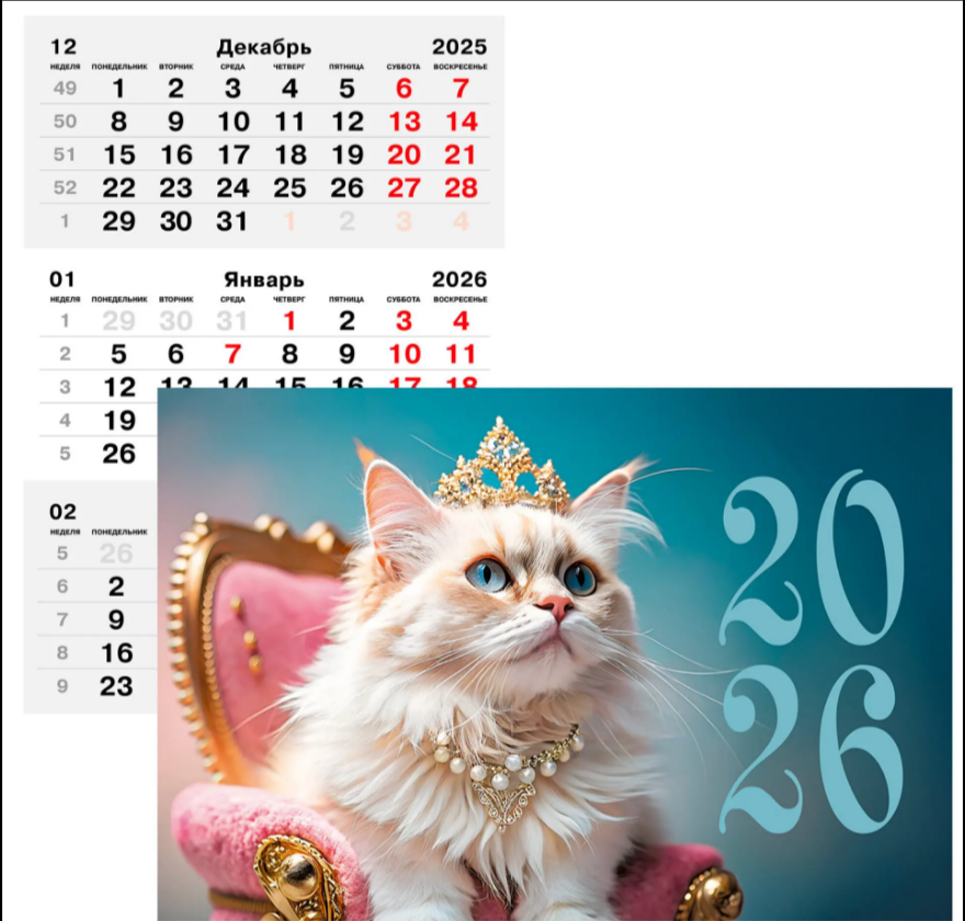 Календарь квартальный 3-х блоч. 2026г ЭКСМО Гламур