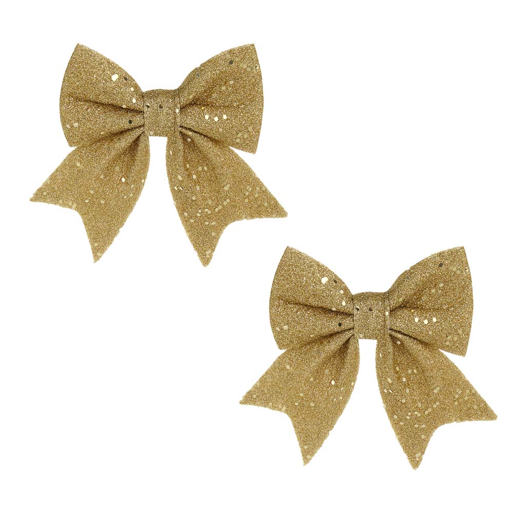 Набор бантов 11,5х13см, 2 шт золотой
