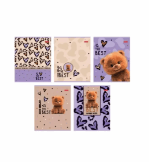 Тетрадь 24 л. клетка Hatber Пушистый мишка