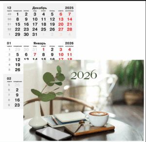 Календарь квартальный 3-х блоч. 2026г ЭКСМО Офисный стиль