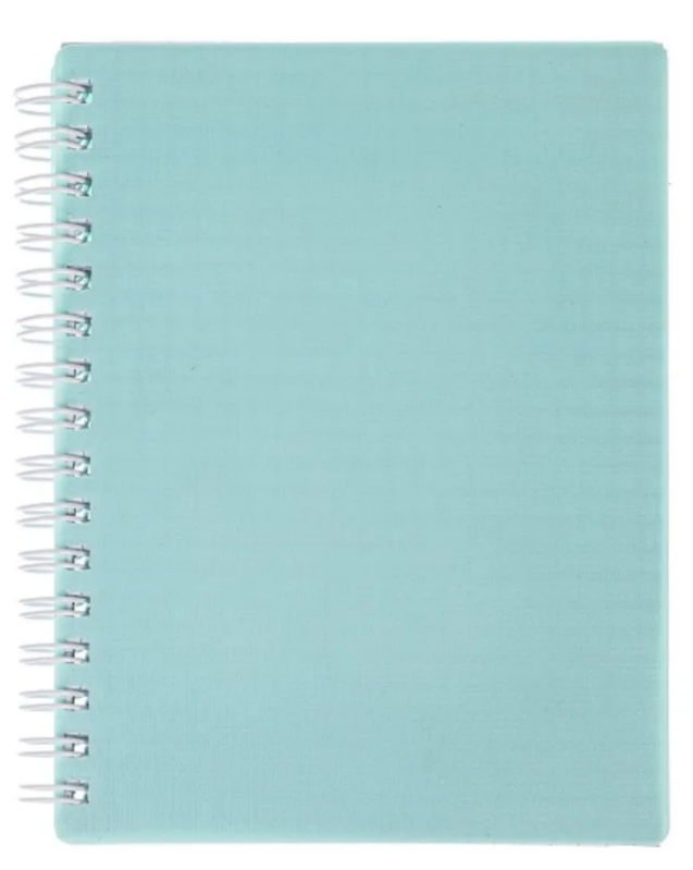 Записная книжка 80л. А6 Hatber CANVAS Бирюза, клетка, пластик.обл. на гребне