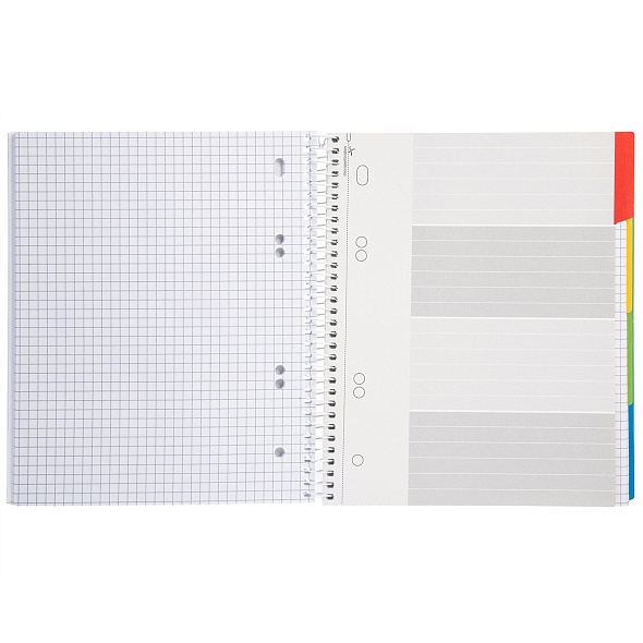Тетрадь120л. А5 клетка Hatber Four Colour, 7БЦ на гребне, с разделителями