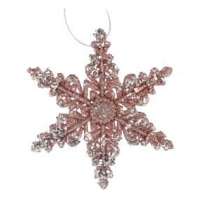 Подвеска декоративная Снежинка 12см, пластик