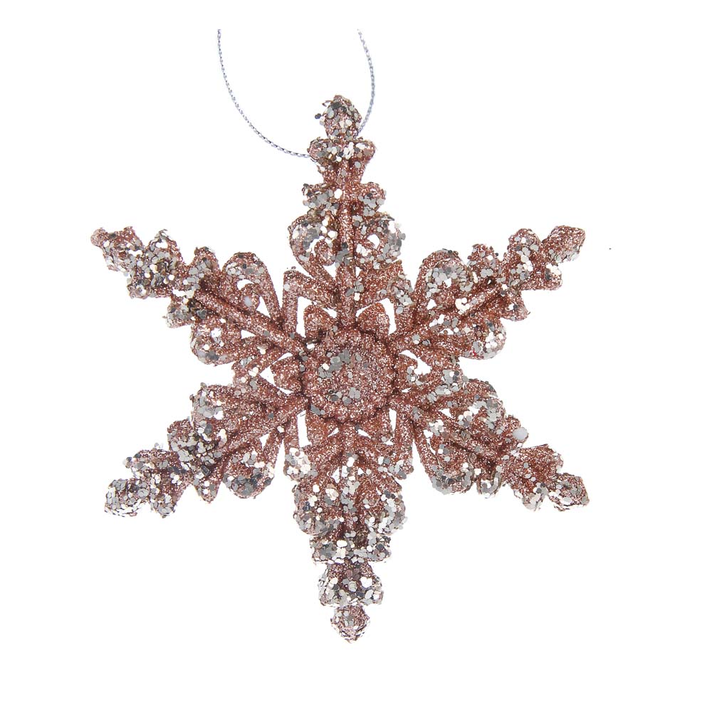 Подвеска декоративная Снежинка 12см, пластик