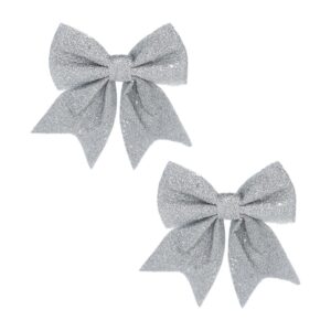 Набор бантов 11,5х13см, 2 шт серебро