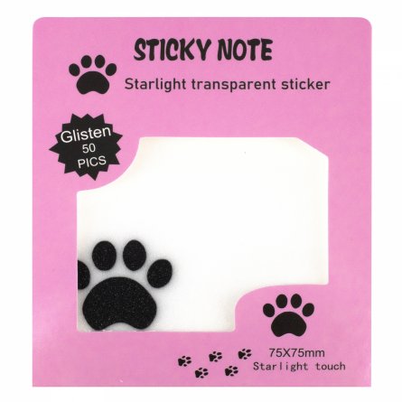 Блок для записей клейкий 75х75мм Alingar Black PAW 50л прозрачные