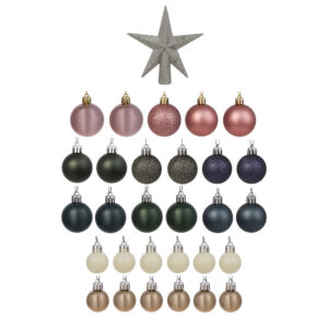 Шары елочные и украшения СНОУ БУМ набор 30шт. 3,4,5см ассорти